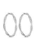 David Yurman sterling silver Infinity diamond hoop earrings (42mm)