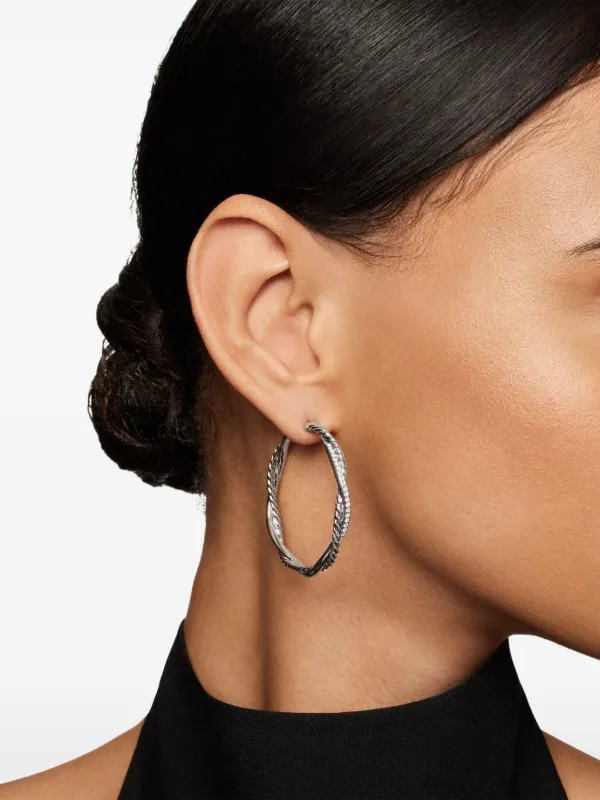 David Yurman Infinity ダイヤモンド フープピアス 42mm