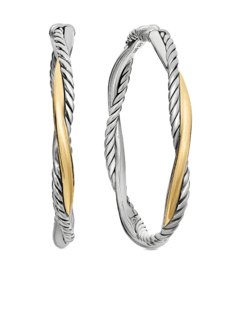 David Yurman arracadas Infinity en oro amarillo de 14kt y plata de ley de 42mm