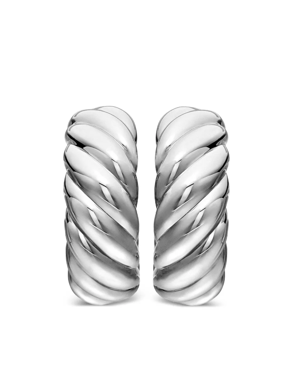 David Yurman Sculpted Cable ピアス 25mm スターリングシルバー - シルバートーン David Yurman Sculpted Cable ピアス 25mm スターリングシルバー - シルバートーン