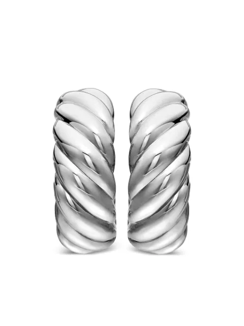 David Yurman sterling silver Sculpted Cable hoop earrings (25mm)