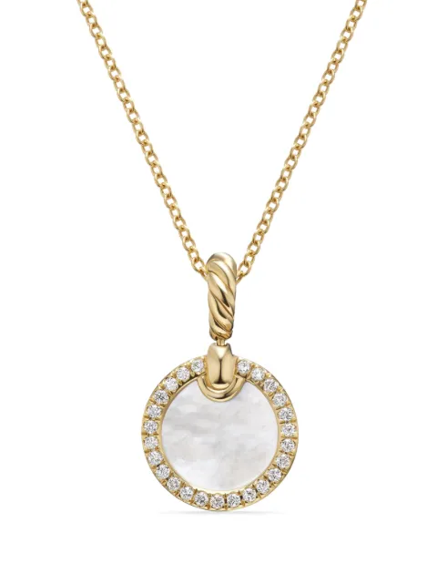 David Yurman 18kt yellow gold Petite DY Elements diamond necklace (17.8mm)
