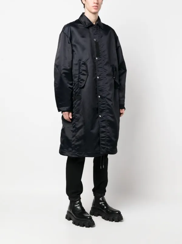 Sacai スナップボタン コート | ブルー | FARFETCH JP Sacai スナップボタン コート | ブルー | FARFETCH JP