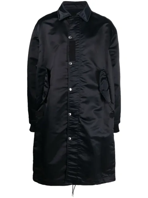 sacai press-stud fastening long coat