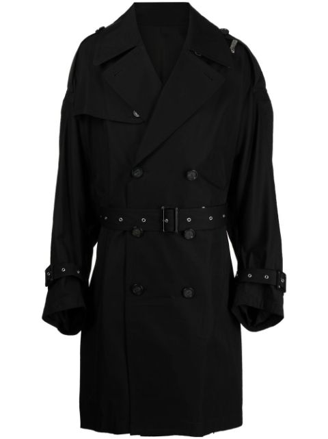 Takahiromiyashita The Soloist decorative-zip belted trench coat