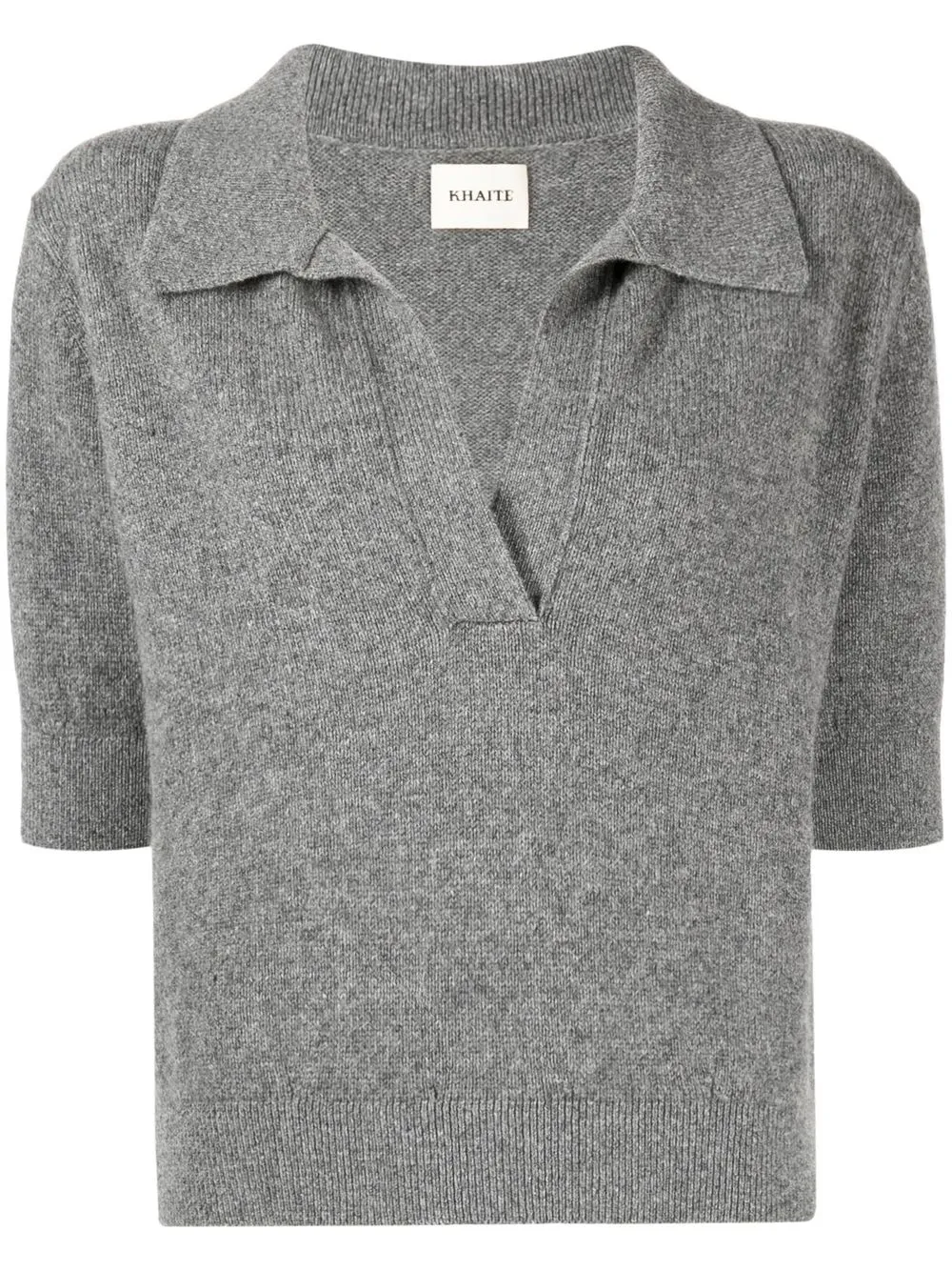 

KHAITE cashmere-blend knitted top - Grey