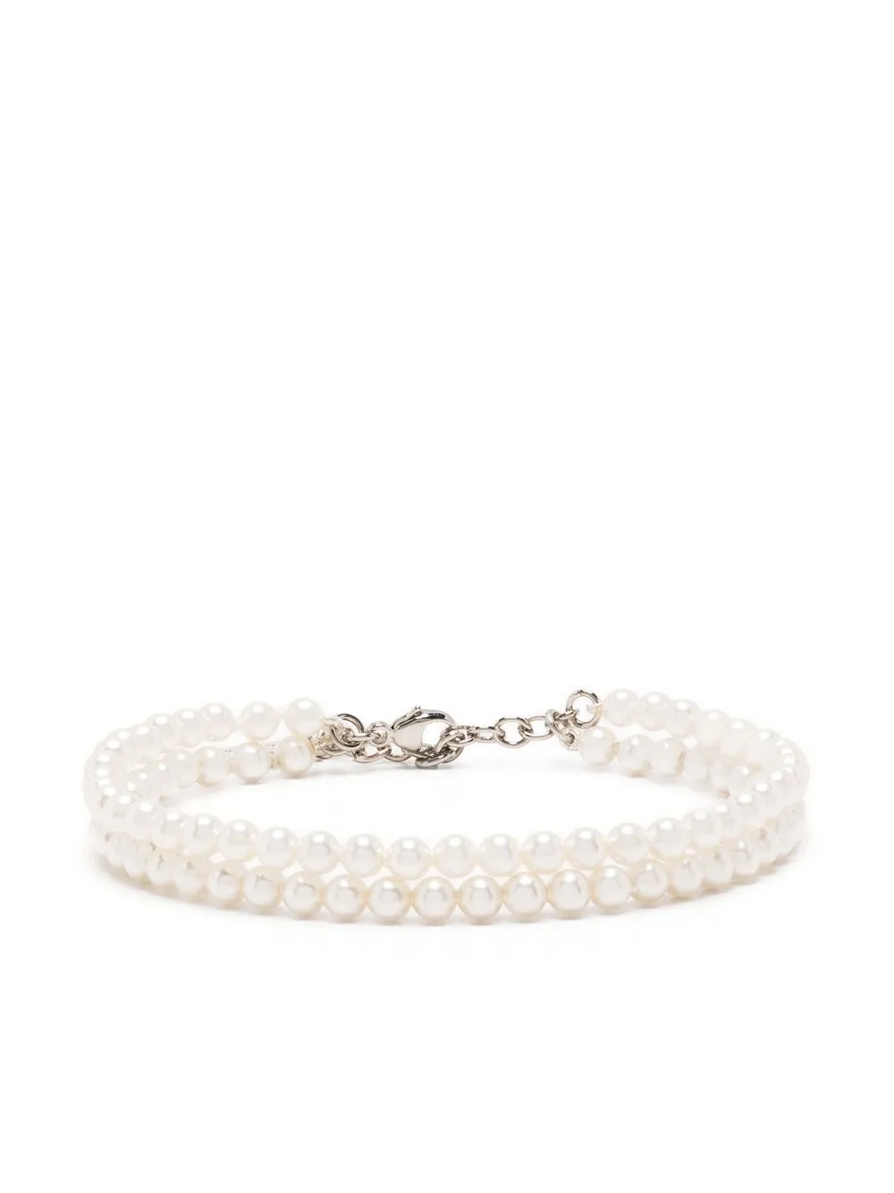 

Saint Laurent double-strap beaded bracelet - Neutrals