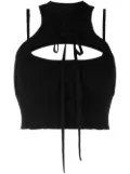 Monse cut-out detail ribbed top - Black