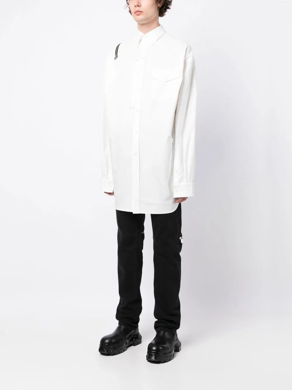 Shop Takahiromiyashita The Soloist Zip-detail Long-sleeved Shirt In White