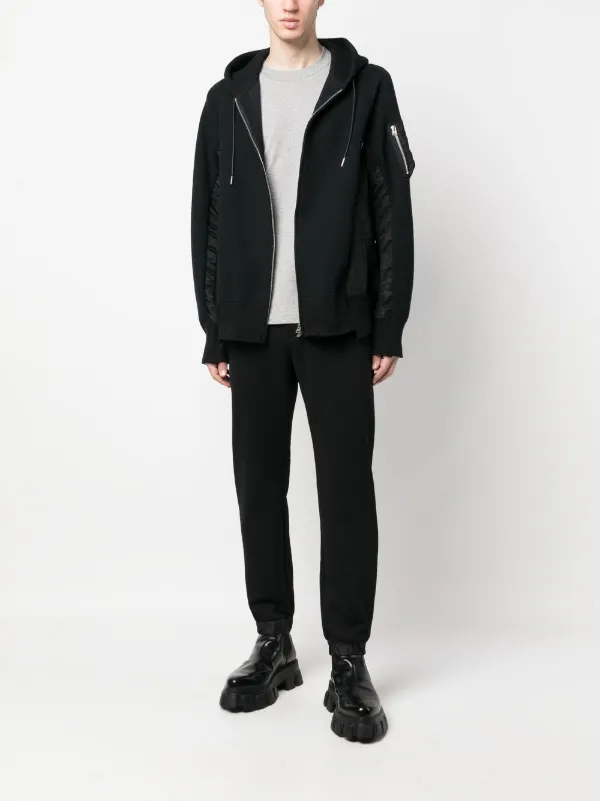 Sacai Panelled zip-up Hoodie - Farfetch