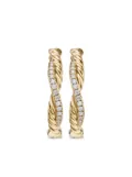 David Yurman 18kt yellow gold Petite Infinity diamond hoop earrings (17.3mm)