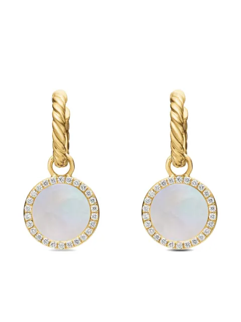 David Yurman 18kt yellow gold Petite DY Elements diamond drop earrings (22.6mm)