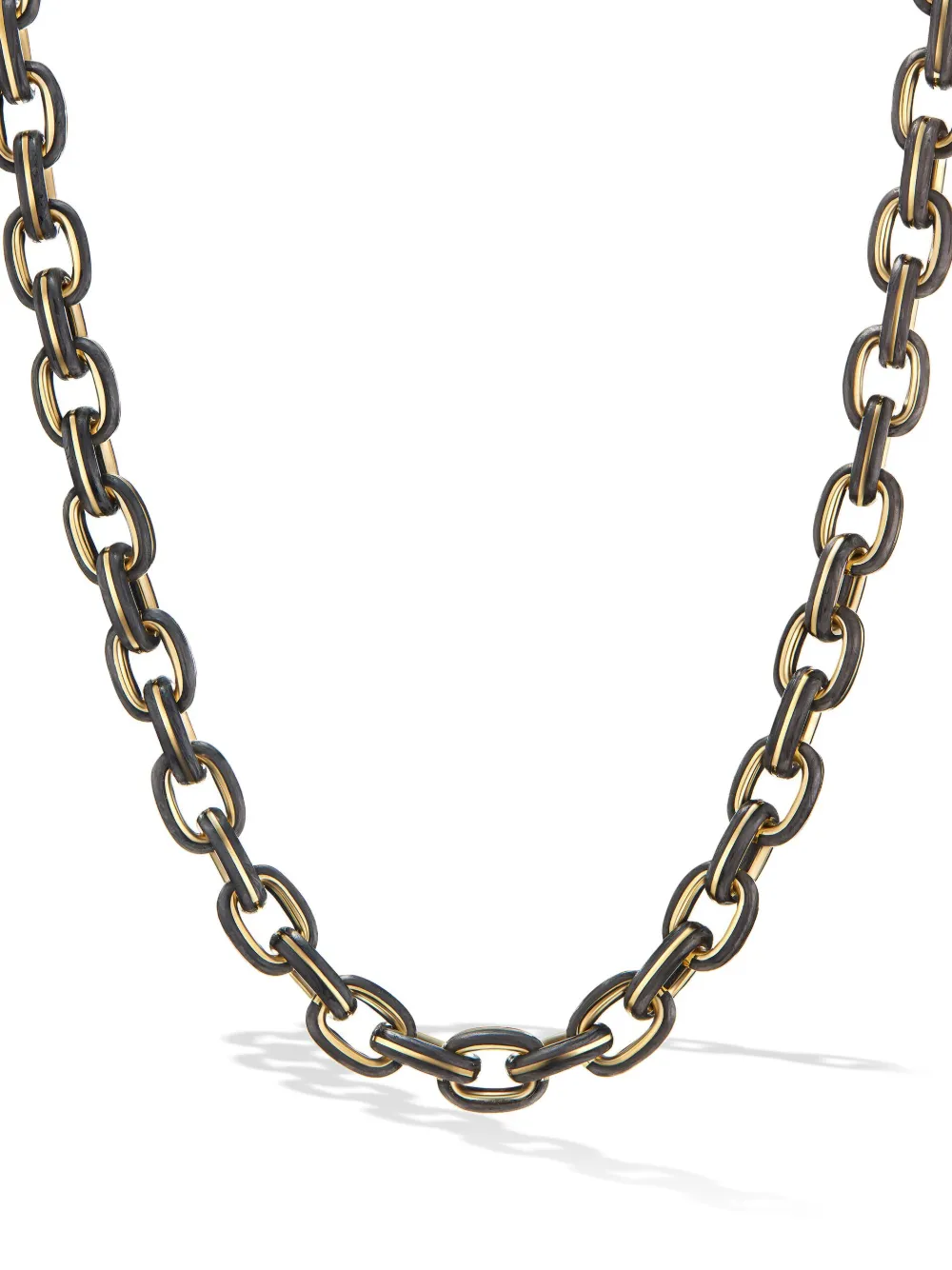 David Yurman 18kt Yellow Gold 9mm Carbon Chain Link Necklace