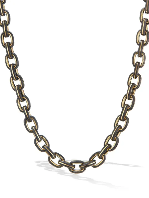 David Yurman 18kt yellow gold Forged Carbon chain necklace (9mm)