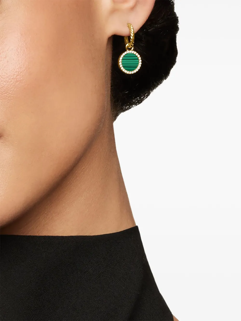 David Yurman 18kt yellow gold Petite DY Elements diamond drop earrings (22.6mm) | Image 2