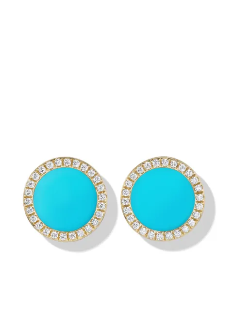 David Yurman 18kt yellow gold Petite DY Elements diamond stud earrings (11mm)