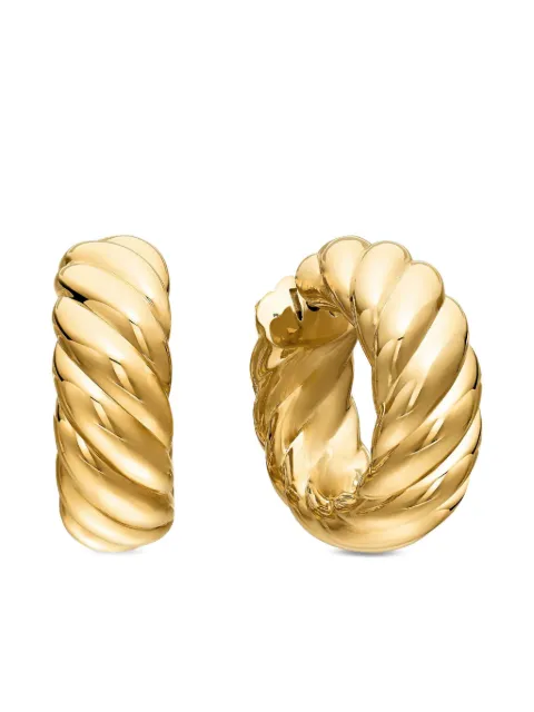 David Yurman arracadas Sculpted Cable en oro amarillo de 18kt de 25mm