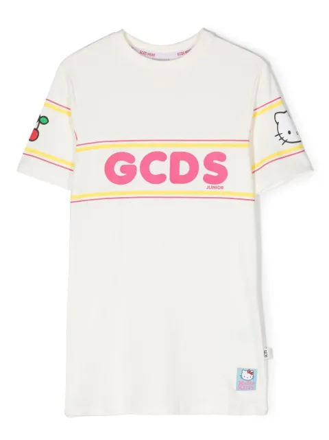 Gcds Kids vestido estilo playera manga corta con logo estampado