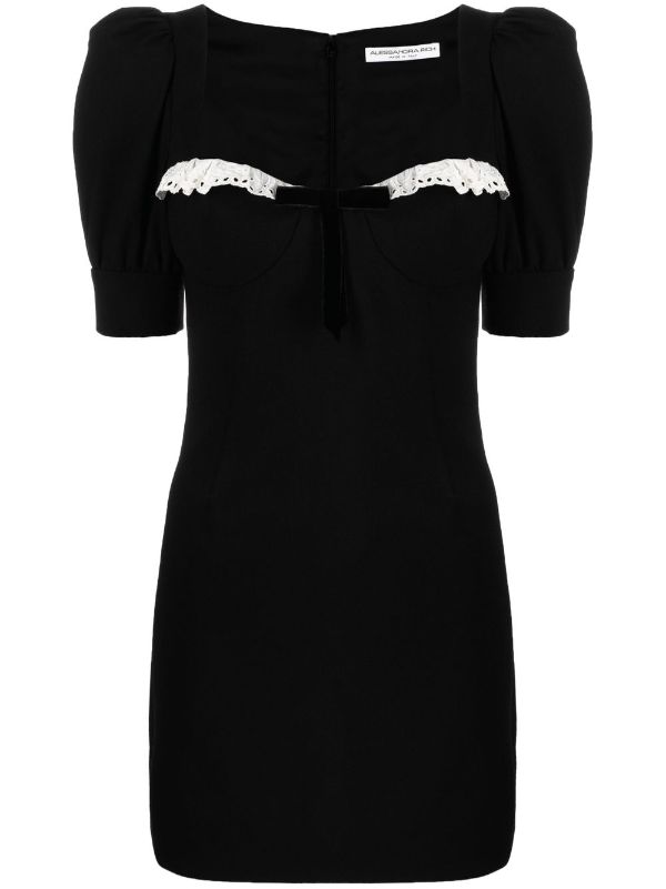 Alessandra Rich lace trim Mini Dress Farfetch