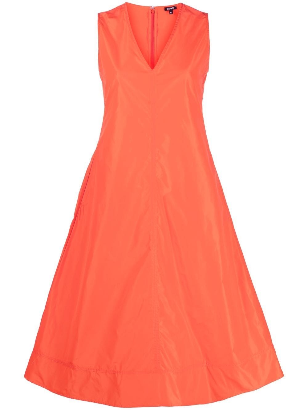 aspesi robe trapèze à design sans manches - orange