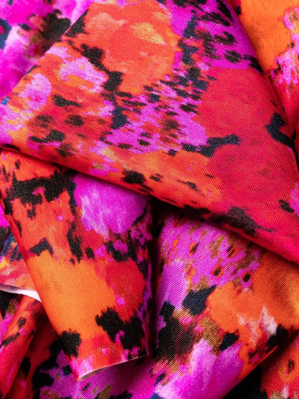 Shop Philosophy Di Lorenzo Serafini Floral-print Ruched Minidress In 橘色