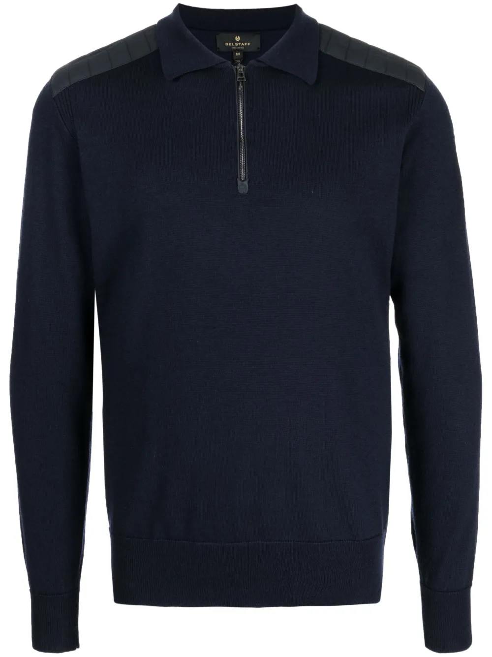 Belstaff Kirk Zip Polo In Washed Navy