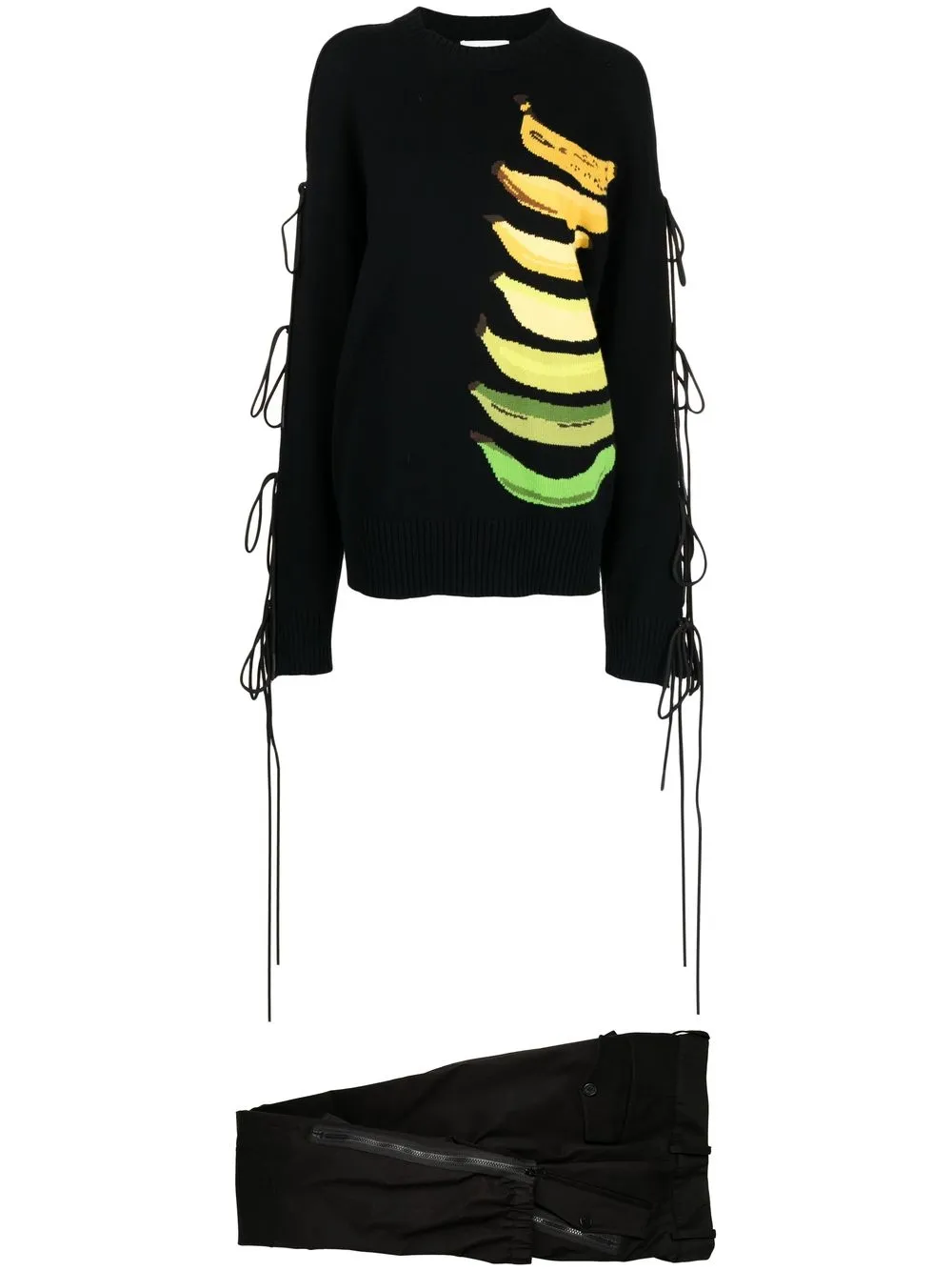 

Monse banana-knit lace-up jumper - Black