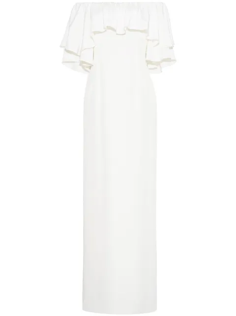 Adam Lippes ruffled off-shoulder silk gown