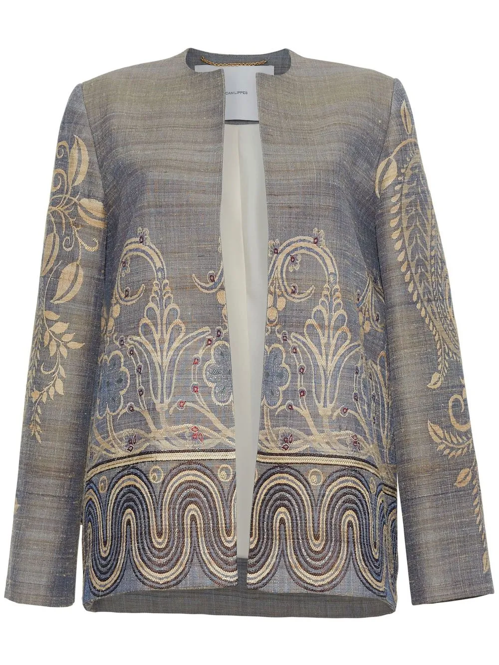 

Adam Lippes patterned-jacquard open jacket - Grey