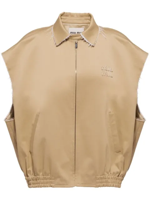 Miu Miu blusón chino con parche del logo 