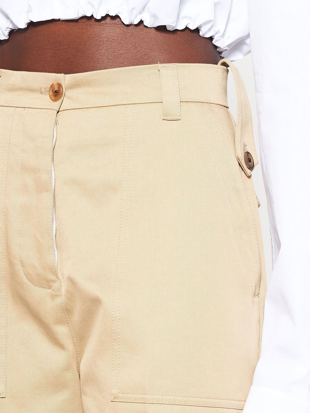 Shop Miu Miu Multi-pocket Chino Pants In Neutrals