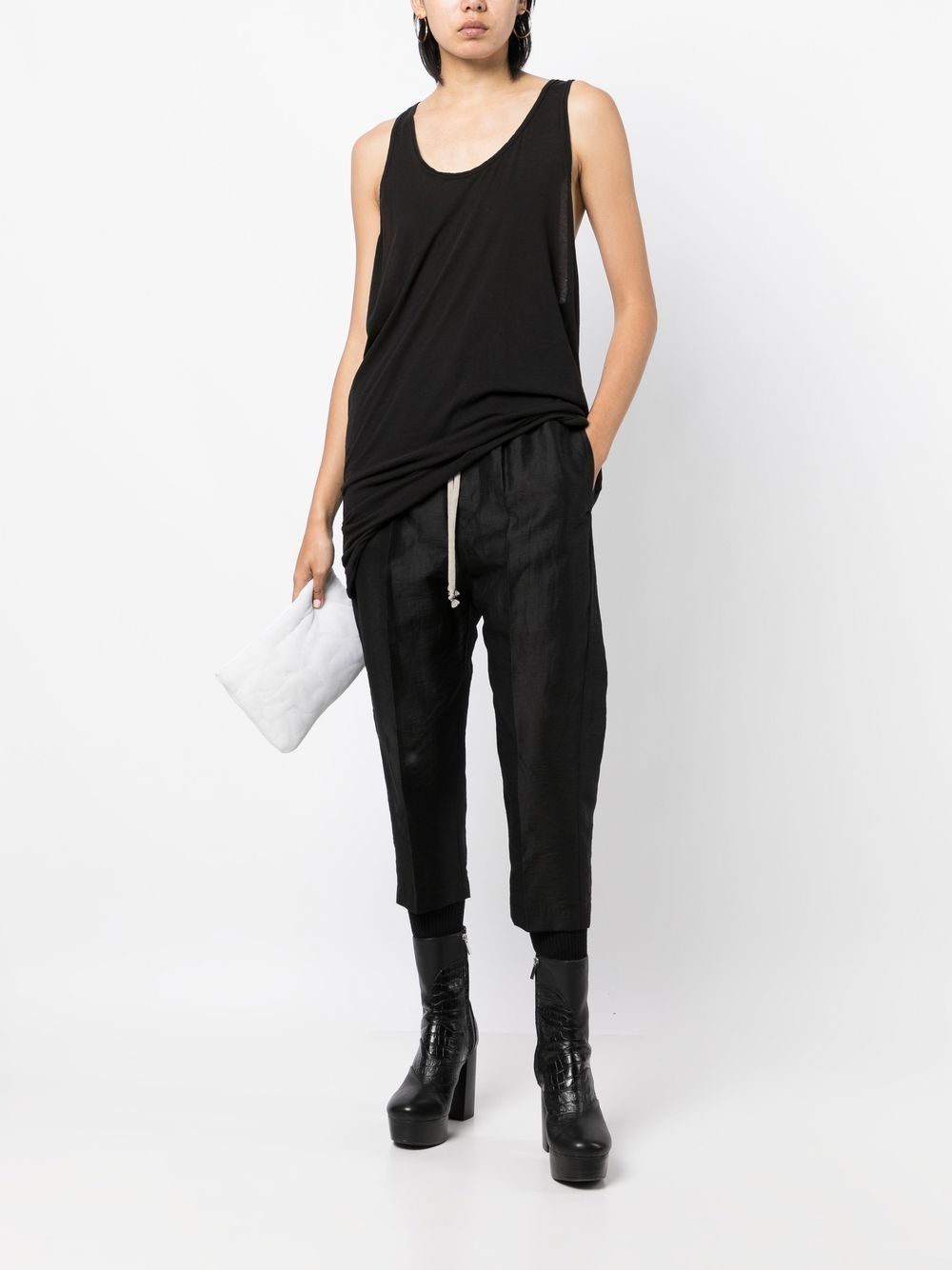 Rick Owens Tanktop met gerafelde afwerking - Zwart