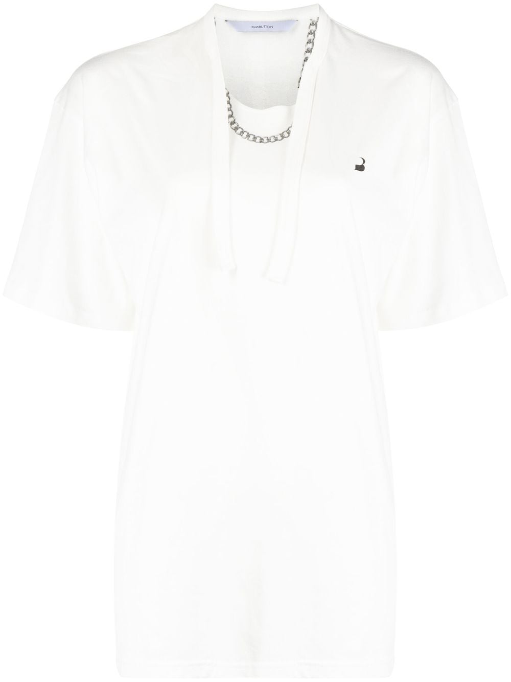 pushbutton t-shirt oversize à imprimé collier - blanc