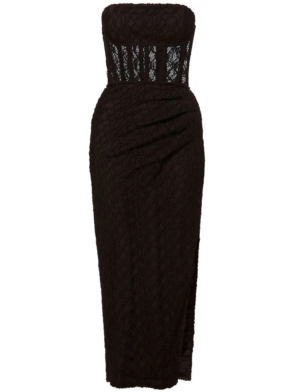 Nicholas Raina Corset Midi Dress In Black | ModeSens