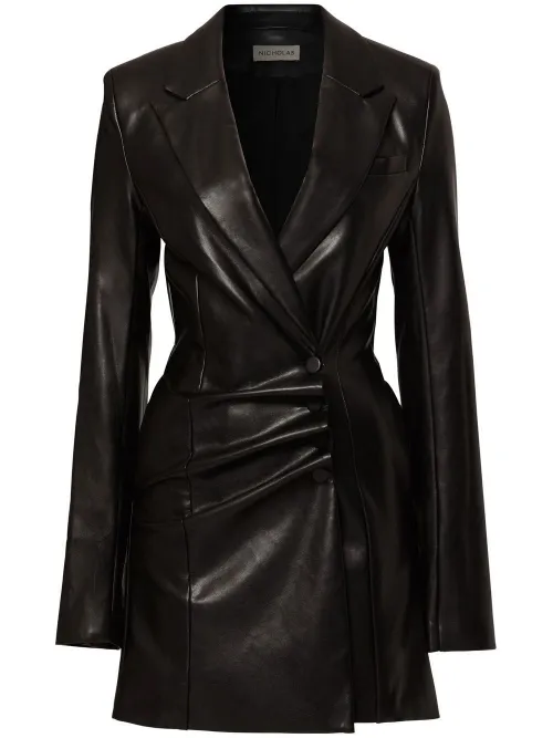 Robe en cuir artificiel Serene à fronces - Nicholas - Modalova