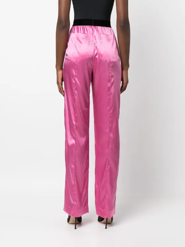 Pink best sale satin sweatpants