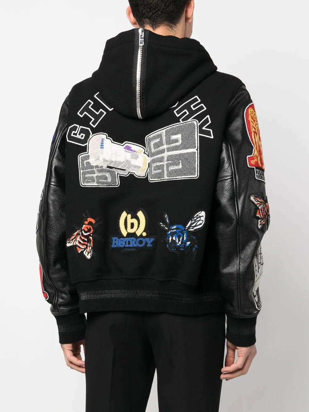Givenchy Universiteitsjack met patchwork Zwart