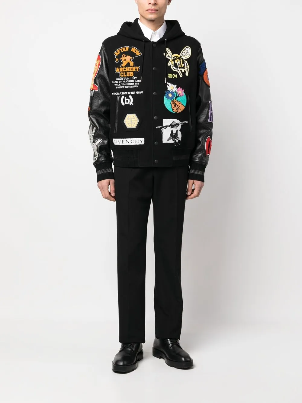 Givenchy Universiteitsjack met patchwork Zwart