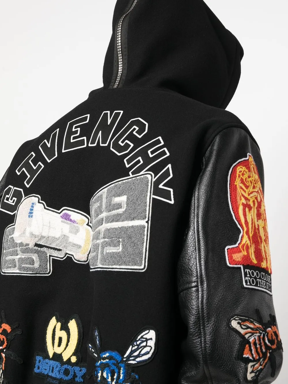 Givenchy Universiteitsjack met patchwork Zwart