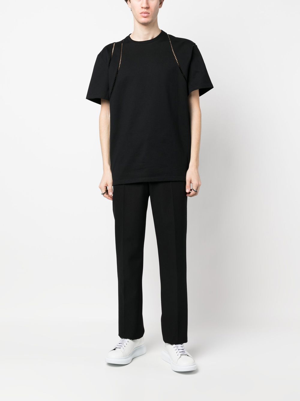 Alexander McQueen T-shirt met uitgesneden detail - Zwart