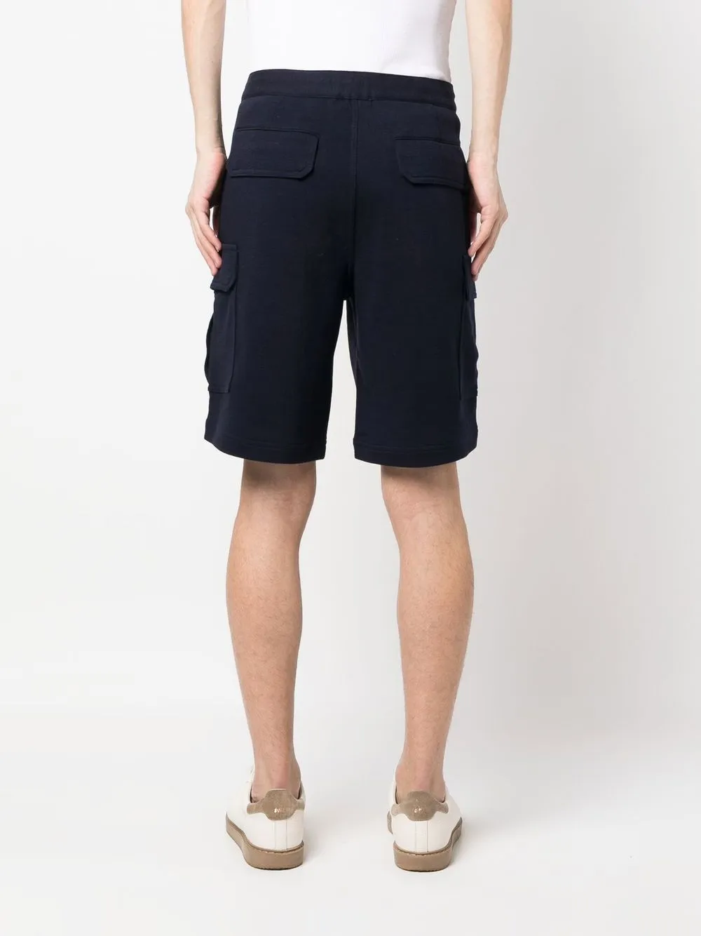 Shop Brunello Cucinelli Jersey Knee-length Shorts In Blue