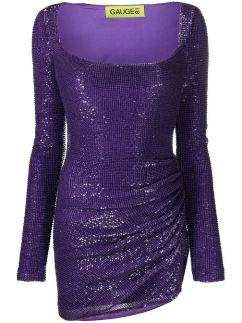 GAUGE81 sequin-embellished long-sleeve minidress