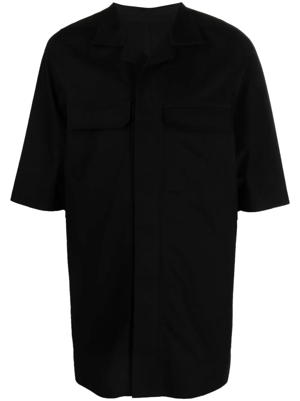 

Rick Owens sobrecamisa larga manga corta - Negro