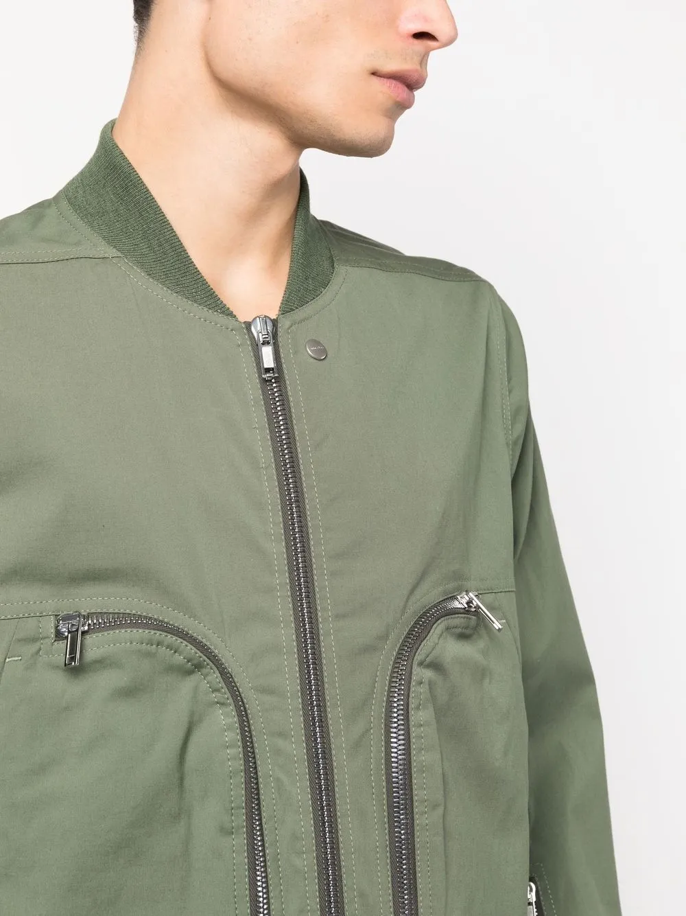 Shop Rick Owens Zip-up Bomber Jacket In Green