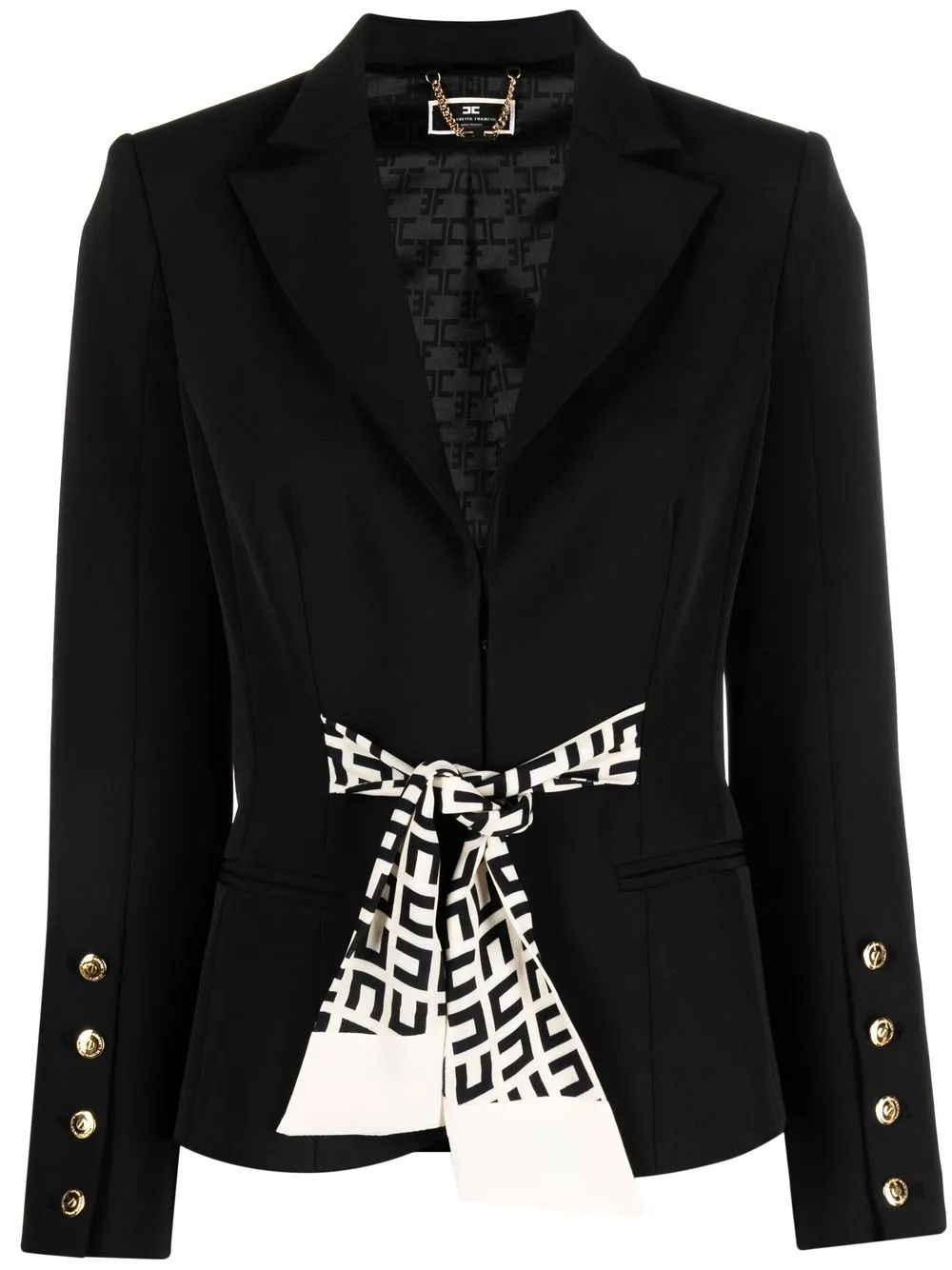 

Elisabetta Franchi tie-front single-breasted jacket - Black