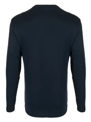 TOM FORD トム・フォード ヘンリーネック ロングTシャツ | ブルー