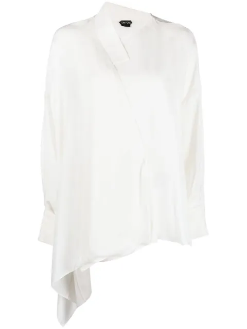 TOM FORD layered asymmetric silk shirt