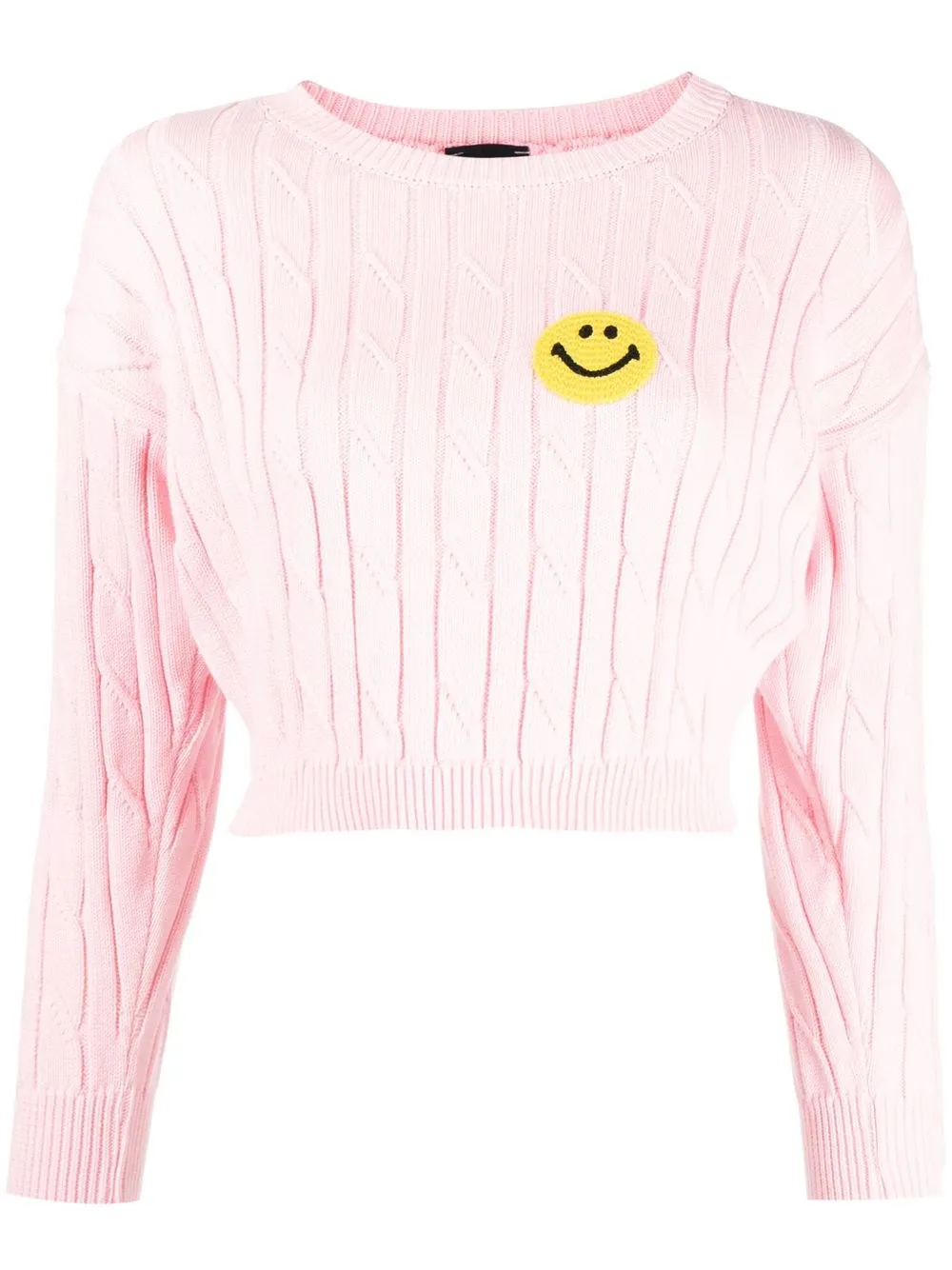 

Joshua Sanders smiley-face cable knit jumper - Pink