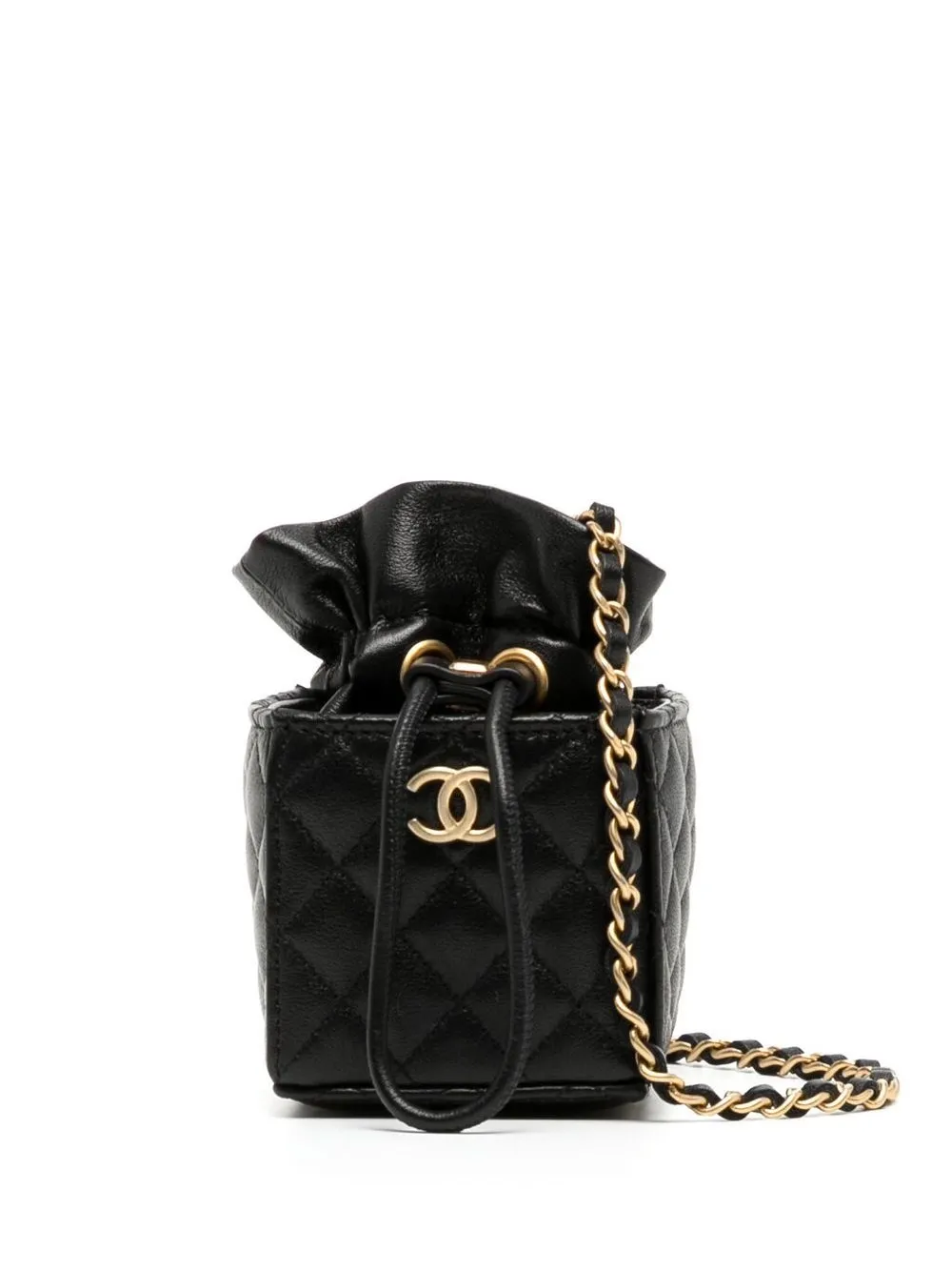 

CHANEL Pre-Owned bolsa crossbody CC mini con cordones - Negro