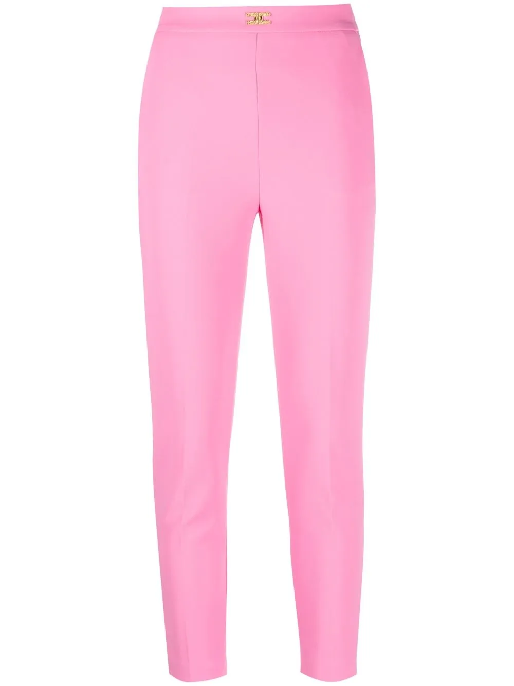 

Elisabetta Franchi logo-plaque cropped trousers - Pink